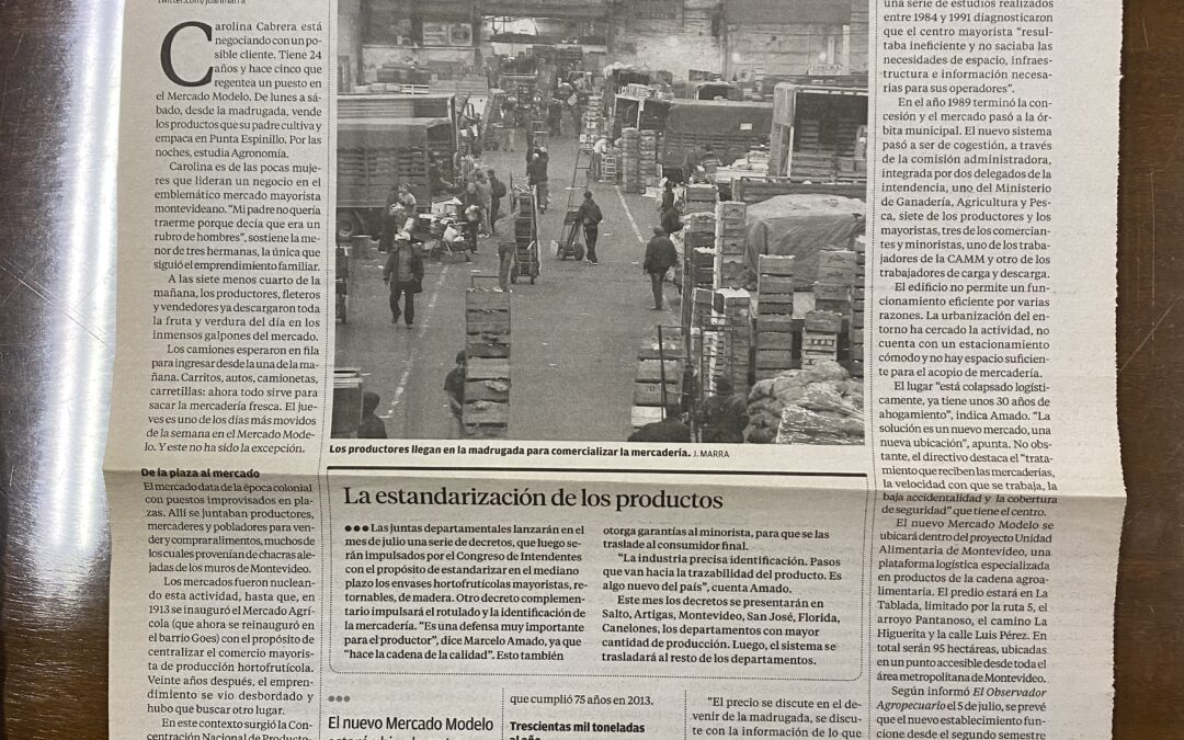 Diario El Observador, Montevideo. 2013/07/16. «El Mercado Modelo se renueva»