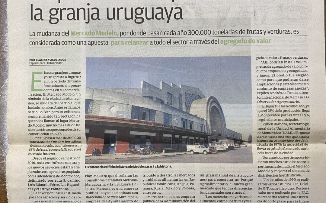 Diario El Observador, Montevideo. 2013/07/05. «Un plan maestro para relanzar la granja uruguaya»