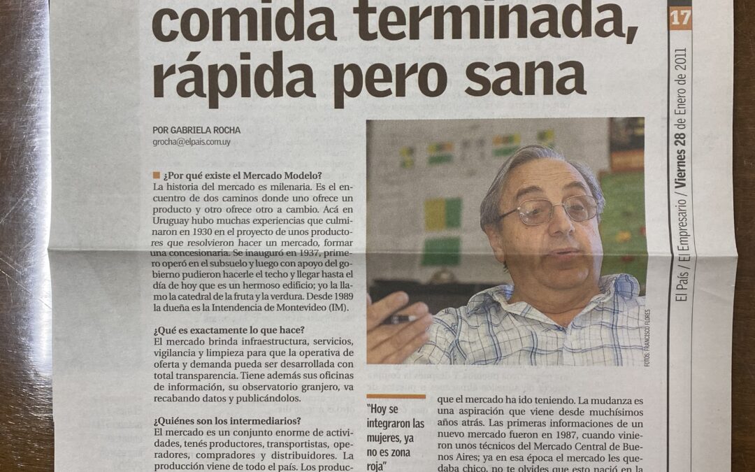 Diario El Pais, Montevideo. 2011/01/28 / «Vamos a ofrecer comida terminada ràpida pero sana»