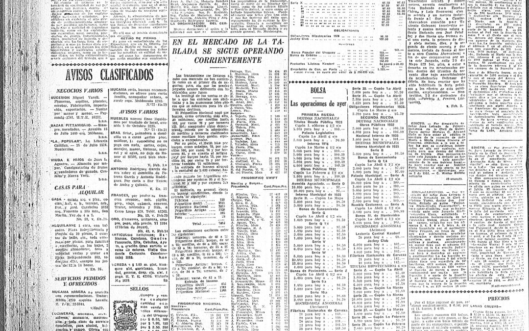 Diario El Bien Público, Montevideo .1937/01/28. «SE ULTIMAN LOS DETALLES PARA LA EXPOSICION DE AGRICULTURA»