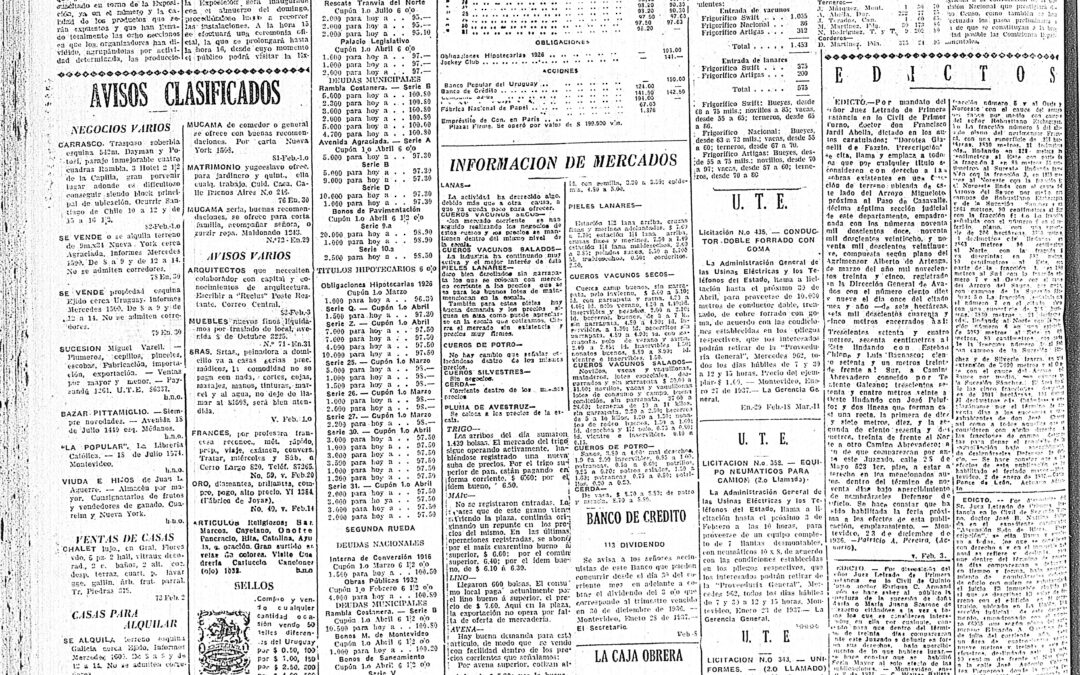 Diario El Bien Público, Montevideo. 1937/01/30 / «SERA INAUGURADA MAÑANA LA EXPOSICION NACIONAL DE AGRICULTURA»