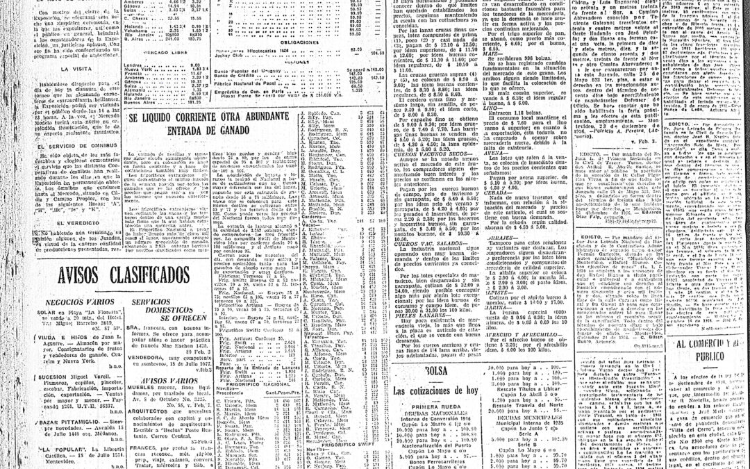 Diario El Bien Público, Montevideo. 1937/02/03. «SE CLAUSURA HOY LA EXPOSICION DE AGRICULTURA»