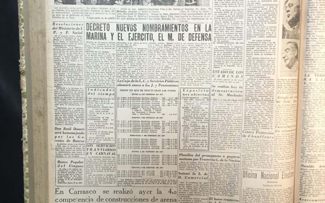 Diario El Debate, Montevideo. 1937/01/31. «Se inaugura hoy la Exposición Nacional de Agricultura»