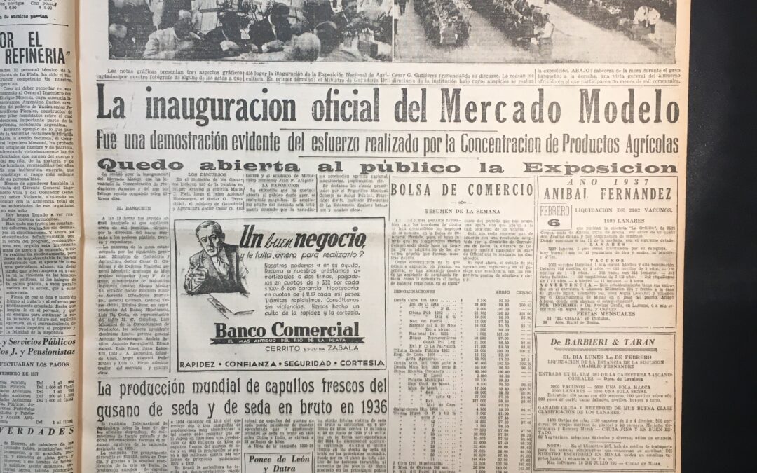 Diario El Debate, Montevideo. 1937/02/01. «La inauguración oficial del Mercado Modelo»