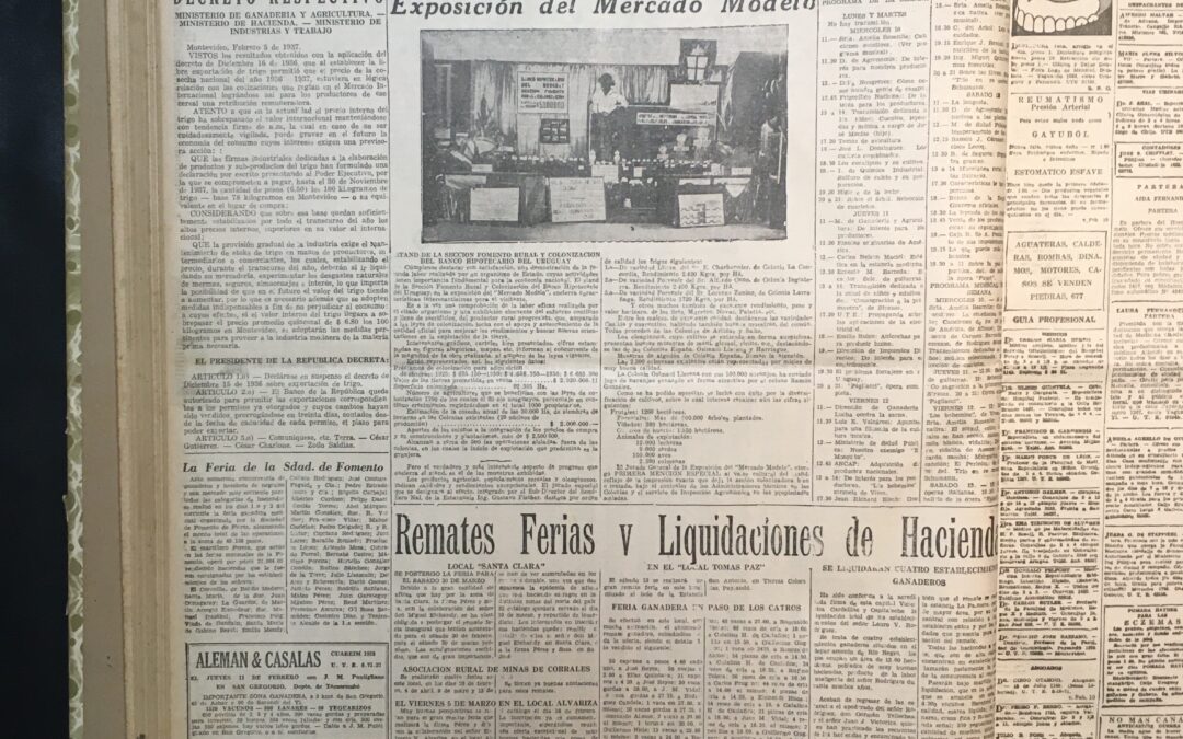 Diario El País, Montevideo. 1937/02/07. «Exposición del Mercado Modelo»