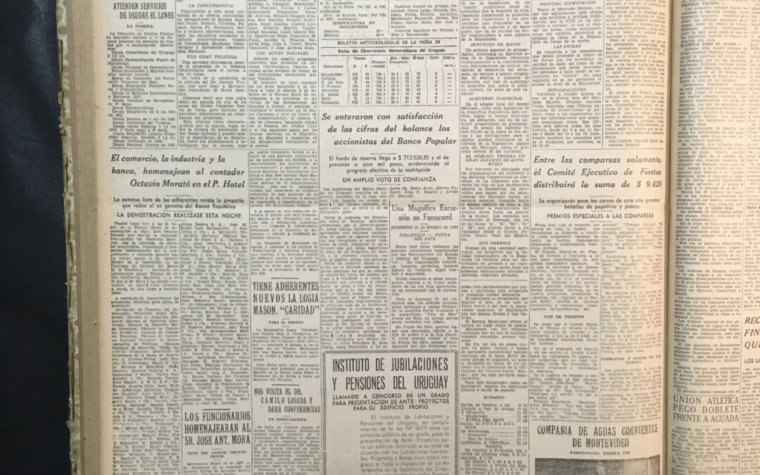 Diario El País, Montevideo. 1937/01/28. «AUMENTA EL INTERES POR LA EXPOSICION DE INDUSTRIAS AGRICOLAS»