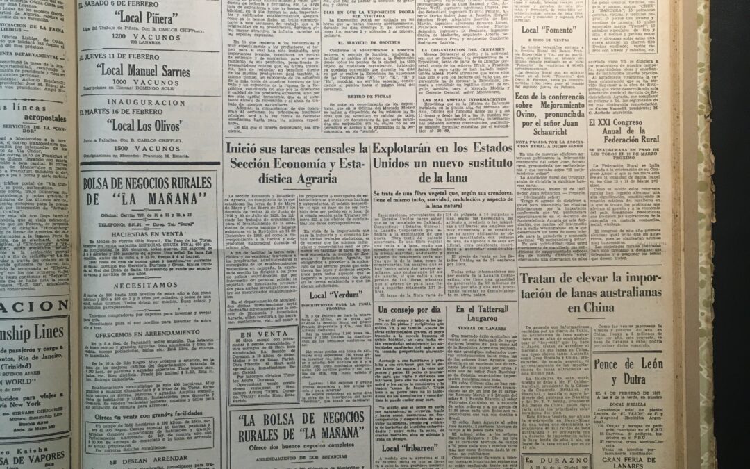 Diario La Mañana, Montevideo. 1937/01/27. «A pocos días de la inauguración de la Gran Exposición Nacional de Agricultura»