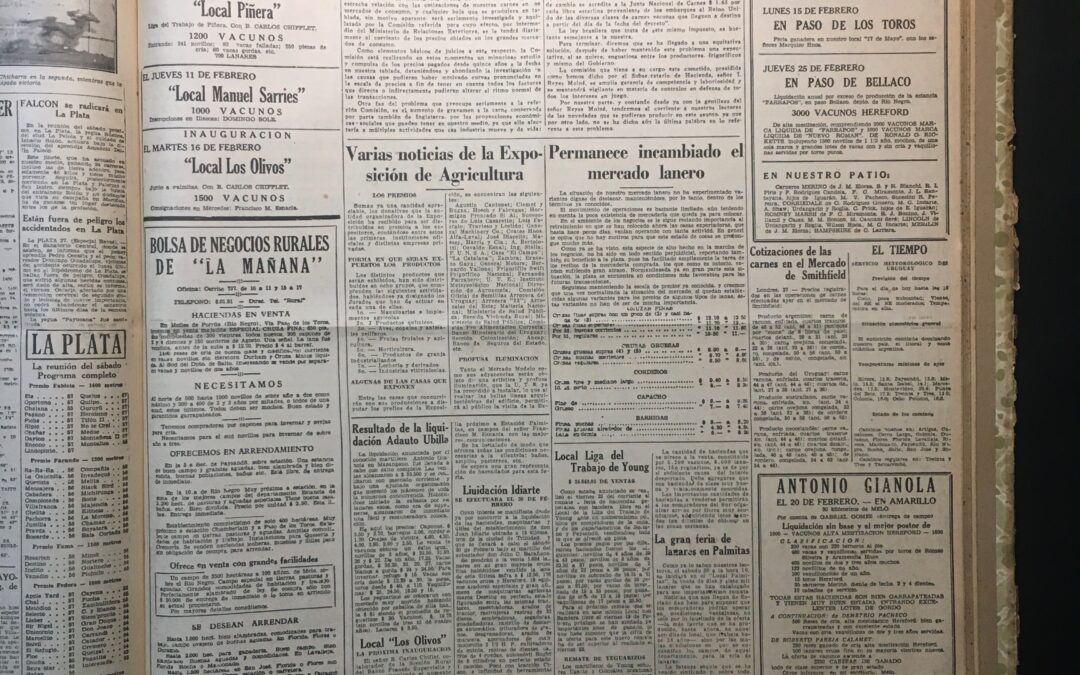 Diario La Mañana, Montevideo. 1937/01/28. «Varias noticias de la Exposición de Agricultura»