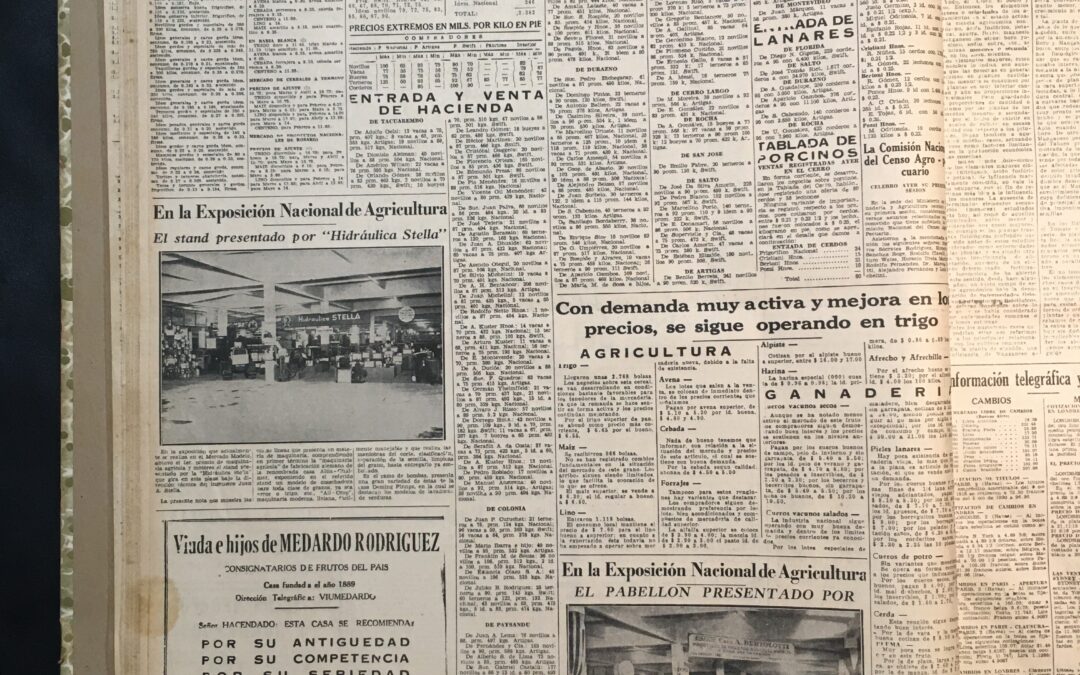 Diario La Mañana, Montevideo. 1937/02/03. «En la Exposición Nacional de Agricultura el stand presentado por  Hidráulica Stella» & «En la Exposición Nacional de Agricultura el stand presentado por CASA A BERTOLOTTI»