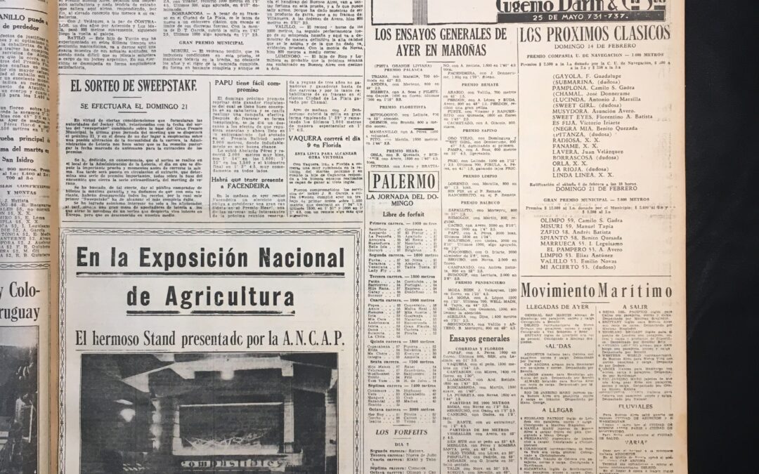 Diario La Mañana, Montevideo. 1937/02/04. «En la Exposición Nacional de Agricultura el hermoso stand presentado por la A.N.C.A.P.»