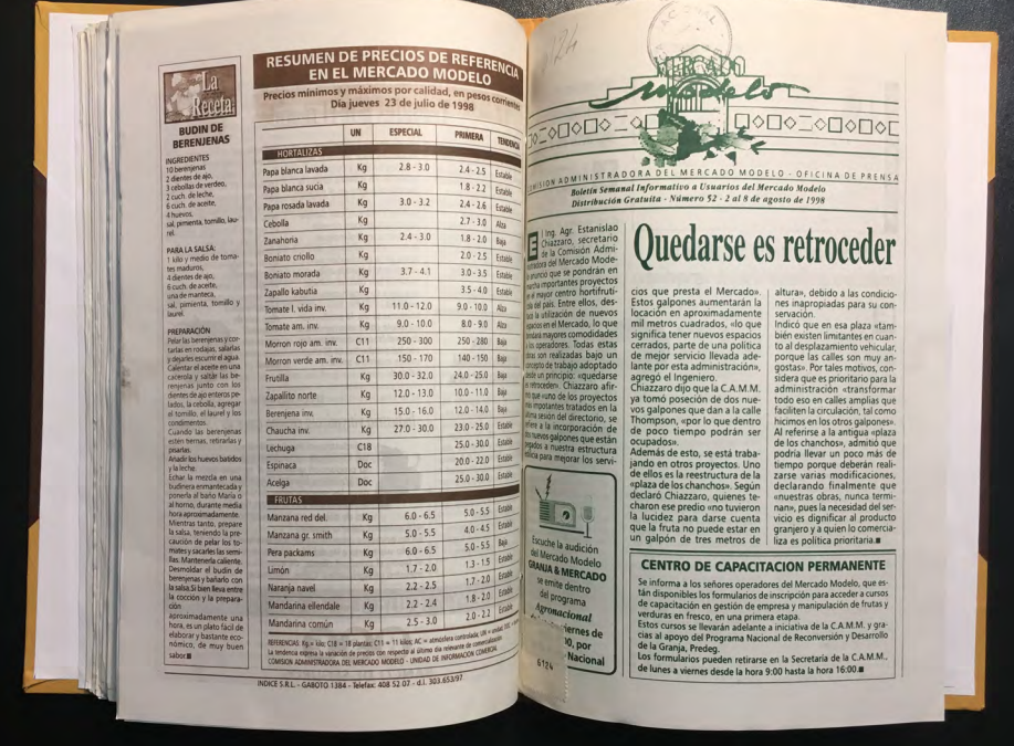 «MERCADO MODELO. Boletín Semanal Informativo a Usuarios del Mercado Modelo» Número 52