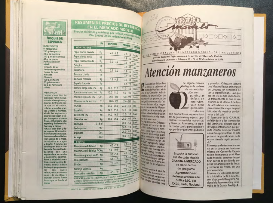 «MERCADO MODELO. Boletín Semanal Informativo a Usuarios del Mercado Modelo» Número 60