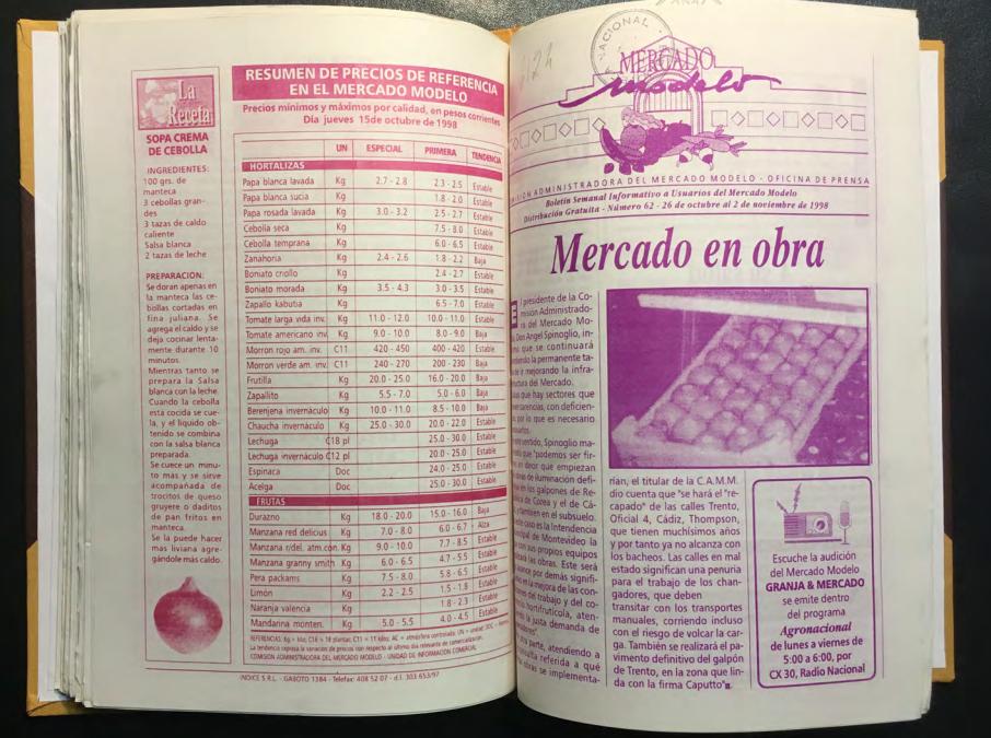 «MERCADO MODELO. Boletín Semanal Informativo a Usuarios del Mercado Modelo» Número 62