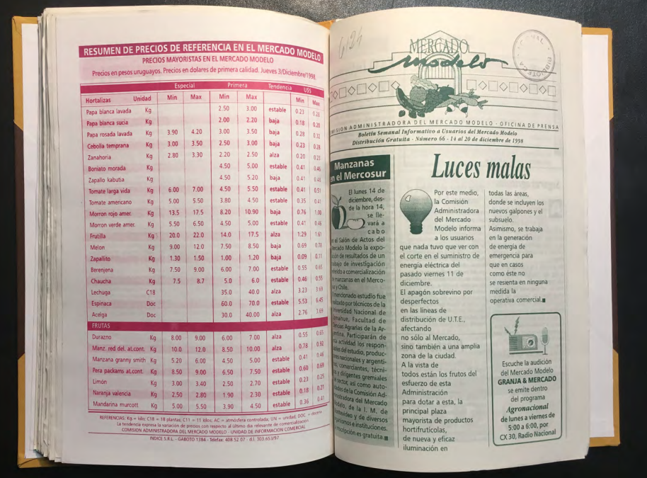 «MERCADO MODELO. Boletín Semanal Informativo a Usuarios del Mercado Modelo» Número 66