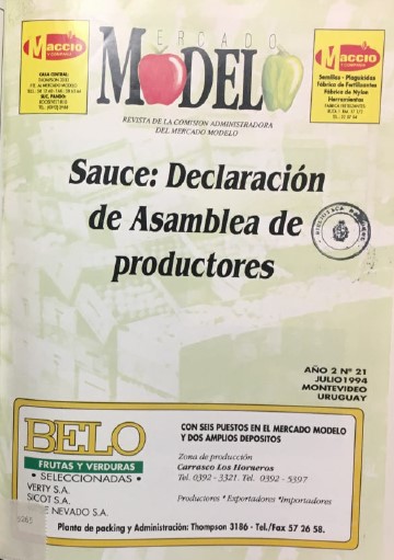 «MERCADO MODELO. REVISTA DE LA COMISION ADMINISTRADORA DEL MERCADO MODELO» Año 2. Nº 21/JULIO